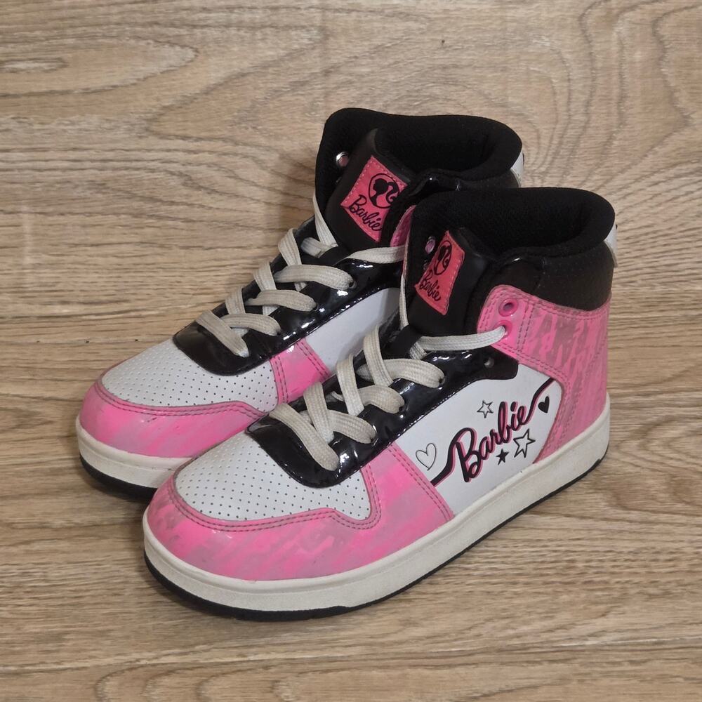 Barbie Mattel High Top Sneakers Pink Youth Shoes Size 3 Lace Up High-Top
